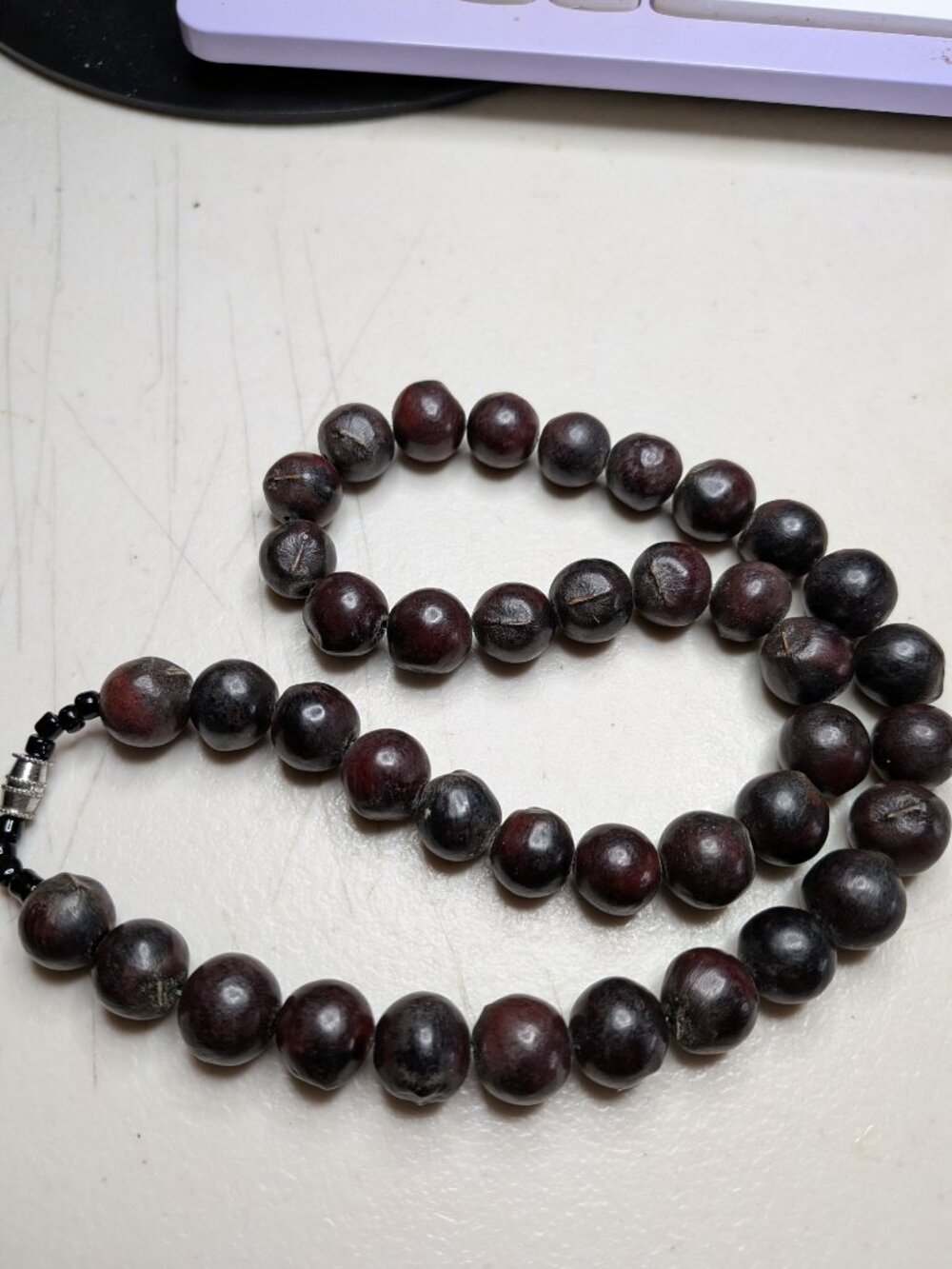 Natural Açaí Seed Necklace – Earthy Boho 18" Strand